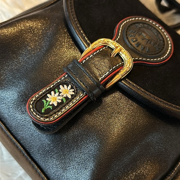 Michel Jordi Geneva Black Leather Edelweiss Crossbody bag - Picture 4 of 15